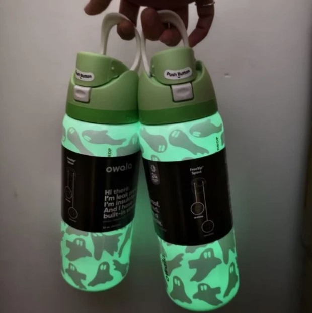 2026 Halloween Owala FreeSip 32oz Ghost Glow-in-the-Dark Water Bottle